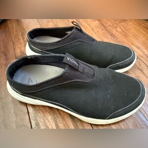 Vionic‎ Adell Black Suede Comfort Slip-On Flat Shoes Sneakers Mules Women 8.5